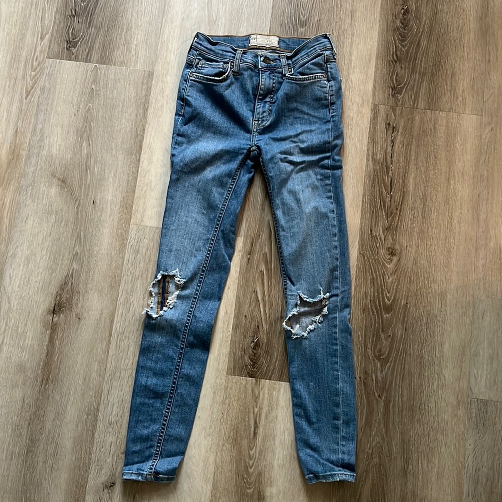 Free People distressed skinny jeans